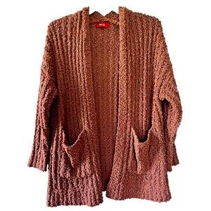 NET.153 Rust Color Chunky Knit Cardigan with front Pockets SIZE M/L